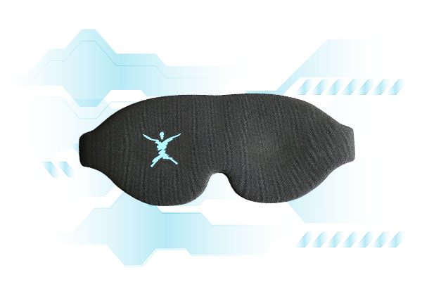 Producto NUME Antifaz de tecnología de frecuencias NUME sobre fondo tecnológico