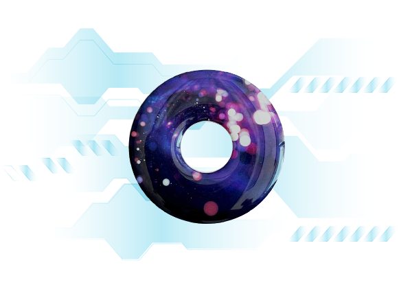 Producto NEWme Kids de tecnología de frecuencias NUME sobre fondo tecnológico